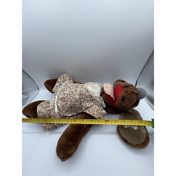 Vintage Wrinkles Brown Dog Hand Puppet The Heritage Collection Wearing Dress - Picture 8 of 10